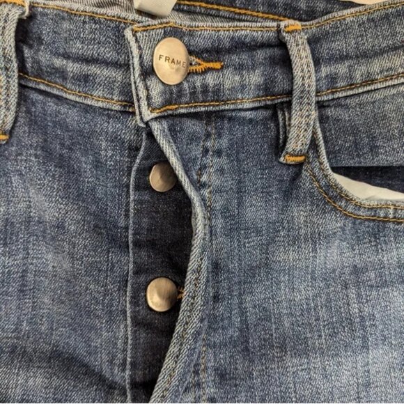 Frame Denim Le Crop Flare Blue Jeans Size 30 Button Fly Sunrise Park - 30 - Picture 7 of 13